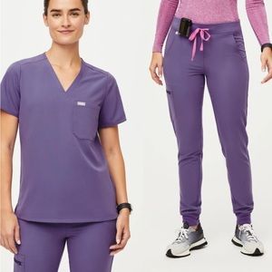 Figs Amethyst scrub set M top/ST pants